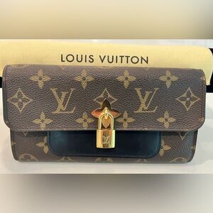 Louis Vuitton Monogram Portefeuille Flower Padlock Long Wallet